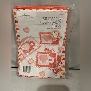 Sincerely Yours Mug Rugs lot.  Pink and White